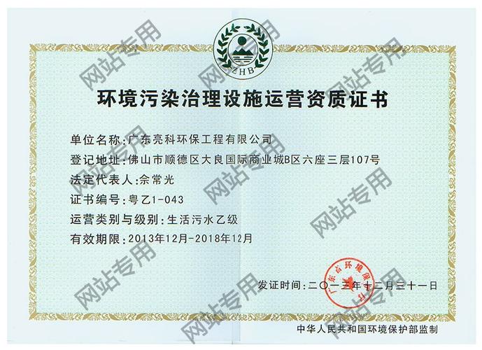 环境污染治理(环境污染治理设施运营资质)